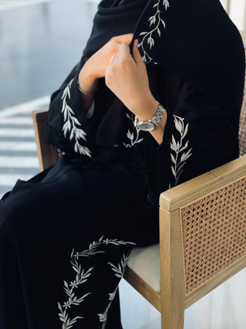 Black Embroidered Abaya
